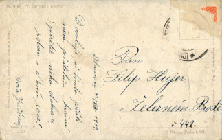 Zadní strana pohlednice datované 30. prosinec, 1919