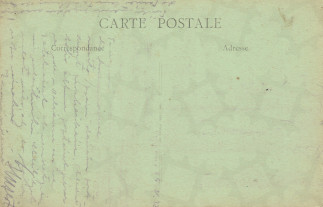 Zadní strana pohlednice datované 25. květen, 1922