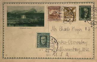 Zadní strana pohlednice datované 23. září, 1928