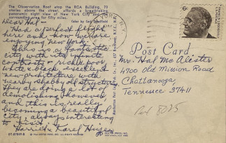 Back side of a postcard from July 29, 1968